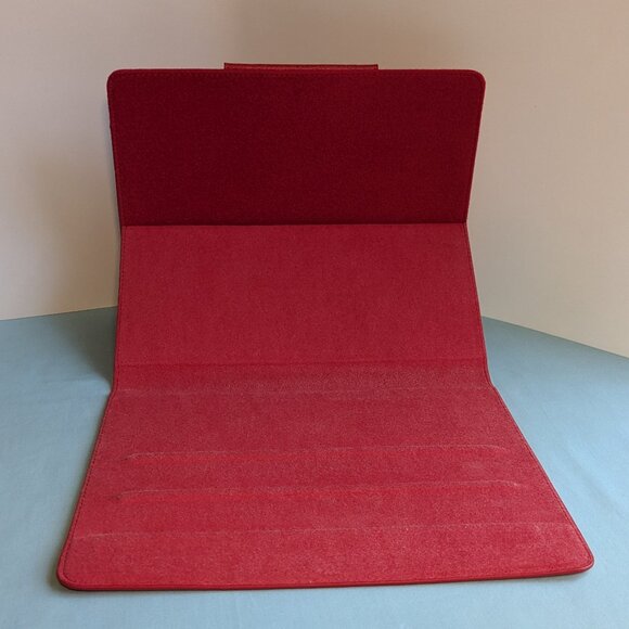 Roocase Red Leather Folio Protective Case Cover Stand Roocase 10"-10.5" Tablet - Picture 8 of 13